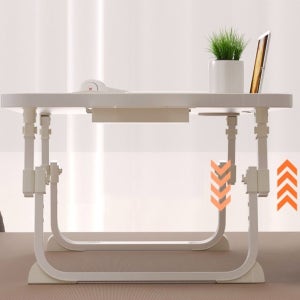 높이조절가능 접이식테이블 컵홀더 좌식 노트북 침대 미니 베드트레이 서랍 70x48