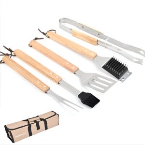 캠핑 조리도구 바베큐 야외용 차박 야외 원목 키친툴 파우치 세트