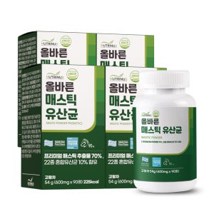 뉴트리너스 매스틱 유산균 그리스산 매스틱검 비타민 90정, 4개