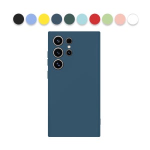 파스텔 10색 풀커버 젤리 케이스 네이비블루, 갤럭시S22 울트라
