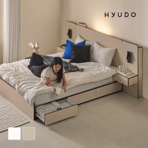 휴도 그림의 선유 서랍형 호텔침대 LED 수납 침대 프레임 퀸 Q