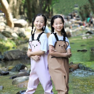 트렌빌 곰돌이 어린이 가슴장화 갯벌체험옷 해루질 장화 유아 아동 갯벌체험 필수