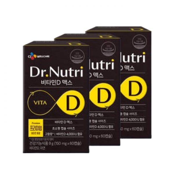 <b>CJ웰케어</b> 닥터뉴트리 <b>비타민D</b> 맥스, 60캡슐, 3박스 (6개월분)