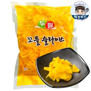 두원 꼬들 슬라이스 단무지 치자 업소용 단무지 1kg, 1개