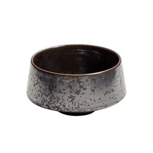 [유포] 일본풍 블랙 도자기 굽 밥공기 죽 덮밥 주발 시리얼 스프 요거트볼 국대접 사기그릇 일식 한식기 14cm