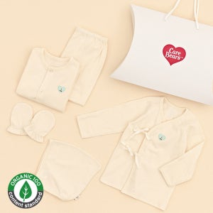 [임신출산선물]4계절오가닉4종세트(내의세트+배내저고리+손싸개+모자)+선물쇼핑백