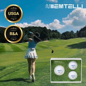 엠텔리 비거리 골프공 선물 3피스 우레탄 3개입, 화이트