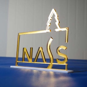 가로20cm 기업 로고 전시 센터피스 아크릴 스카시 스탠드형 인테리어 장식품