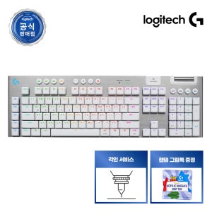 [각인서비스][토이스토리굿즈증정] 로지텍코리아 공식 G915 X LIGHTSPEED 무선 게이밍 키보드 화이트, 갈축