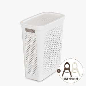 올유리빙 롱슬림 다용도바구니 빨래바구니 화이트 60L