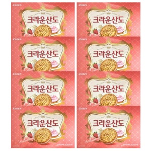 크라운 산도 딸기크림 323g 8개 대용량 한박스