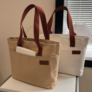 수납좋은 무지 에코백 튼튼한 데일리 기저귀 도시락 가방