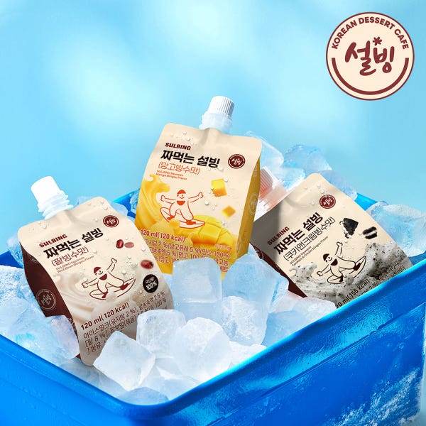 짜먹는 설빙 3종 팥빙수 망고빙수 쿠키앤크림빙수 120ml x 15개입 (각5개입)