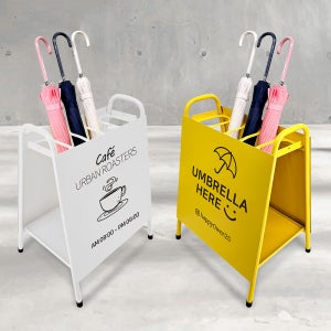 철제 우산꽂이 입간판 매장 카페 홍보 입간판 선반형 우산통 토탈사인 시트지컷팅 자석시트