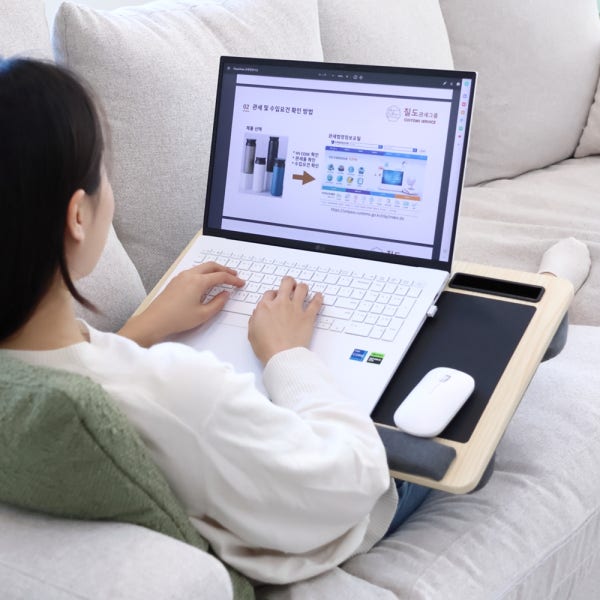 디안랩 누워서 노트북 거치대 침대 원목 노트북 받침대 무릎 책상