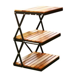 아노바 ANOBA 캠핑 투톤 3단 우드랙 AN038 수납 선반