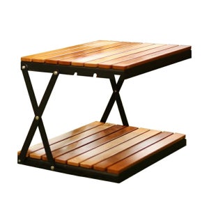 아노바 ANOBA 캠핑 투톤 2단 우드랙 AN037 수납 선반