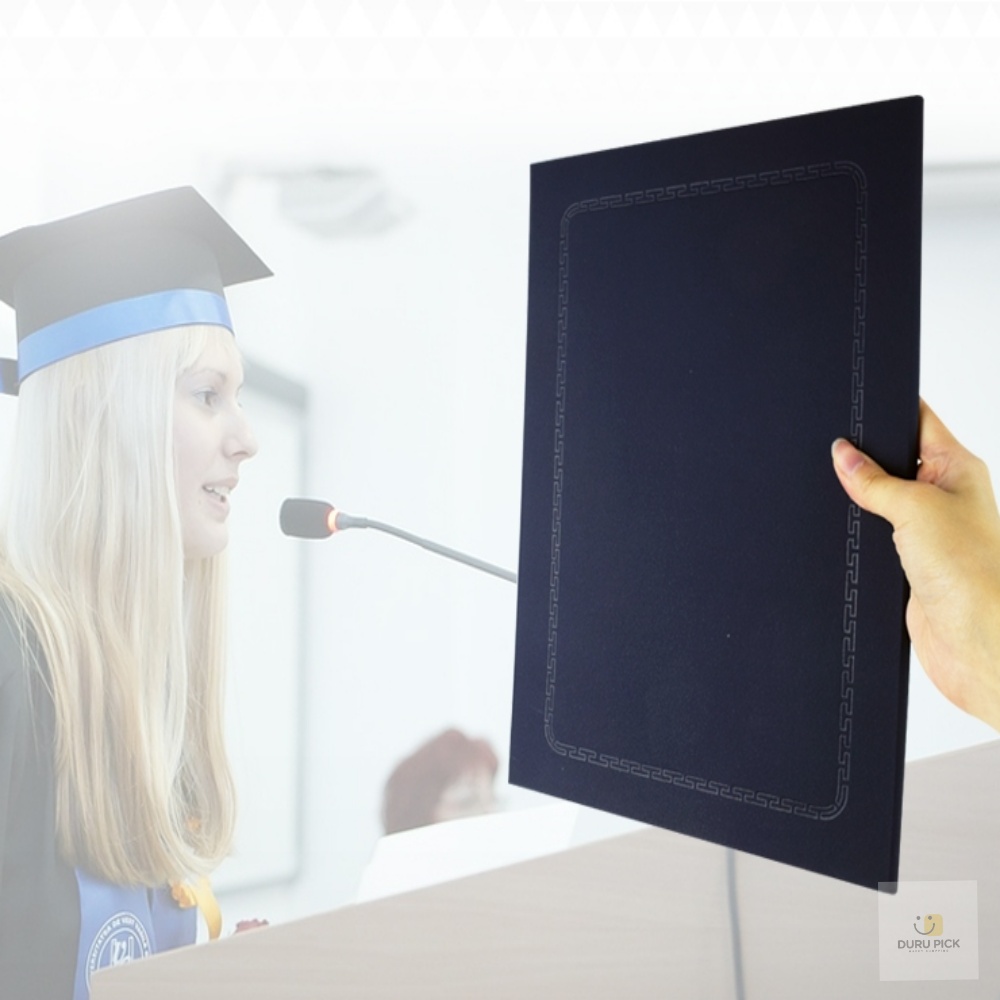 두루픽 지레자 상장 케이스 군청색 졸업 수료 임명장 보관 케이스 홀더 상장액자