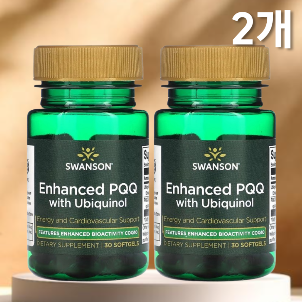 스완슨 <b>유비퀴놀</b> PQQ 피큐큐 코큐텐 <b>50</b>mg 30캡슐, 2개