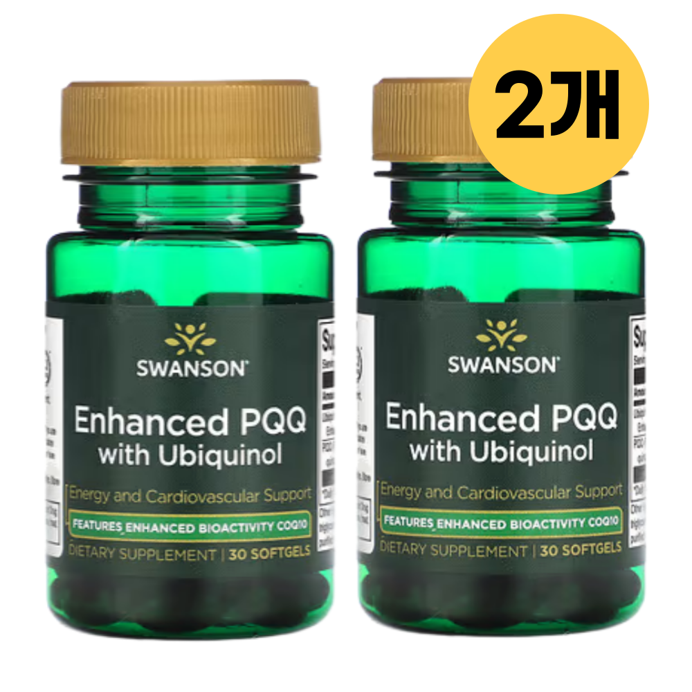 스완슨 <b>유비퀴놀</b> PQQ 피큐큐 코큐텐 <b>50</b>mg 30캡슐 2개 Ubiquinol PQQ