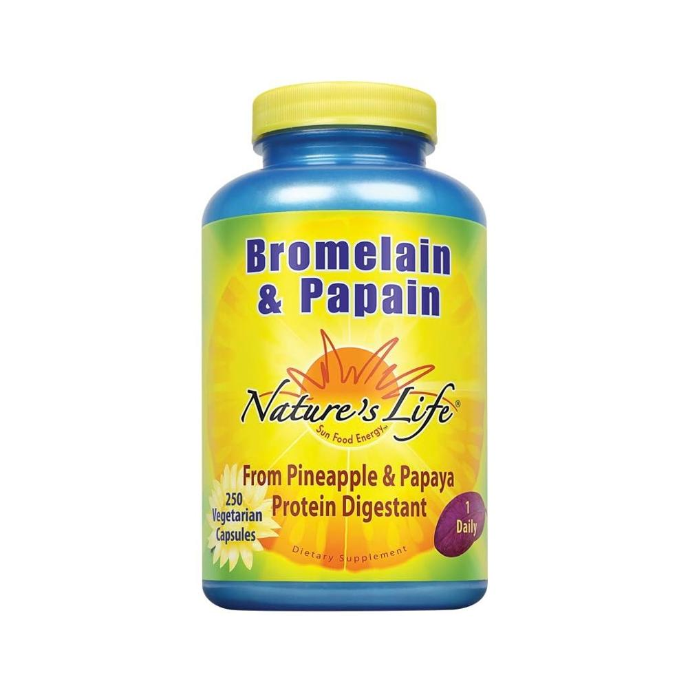 <b>네이쳐스 라이프 소화</b>건강 브로멜라인 250mg +파파인 250mg 250 베지캡슐