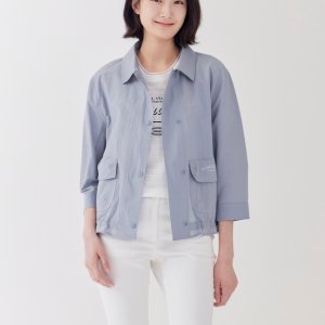 지센 [25SS] 여성 린넨 혼방 스탠카라 카고포켓 루즈핏 코트 자켓 LCCAP423 SB