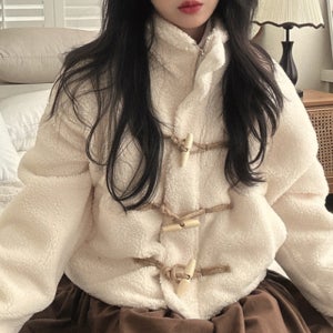 여자 뽀글이 후리스 집업 자켓 플리스 짧은 숏 세미크롭 하이넥 봄 가을 겨울 간절기