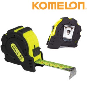 코메론 줄자 형광자켓 양면 자석훅 고무피복 KMC-25RJN 5Mx25mm