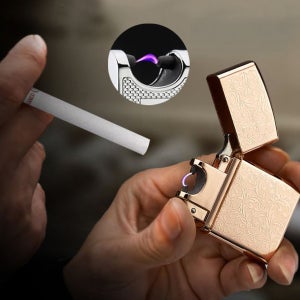 USB 충전 플라즈마 라이터 지포형 전자 토치 냄새없는 선물용 라이타