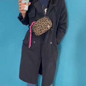 수납 여행용 크로스백 보부상 유럽여행가방 핸드폰 여권 가벼운 탬버린백 슬링백 호피 미니