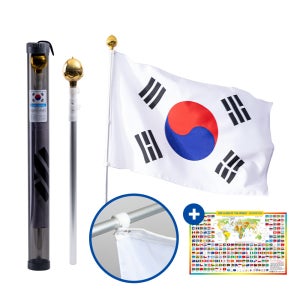 바람에 감기지 않는 2단/3단 알루미늄 가정용 태극기