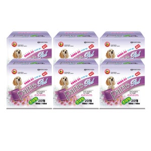 강아지 와우 페리 프리미엄 배변패드 반려견 고흡수 애견패드 대형, 20매입, 6개