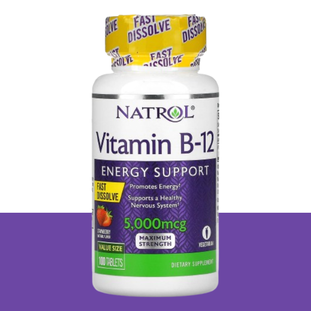 <b>나트롤</b> 비타민 B12 비타민비 <b>시아노코발라민</b> 딸기 맛 5000mg 100정