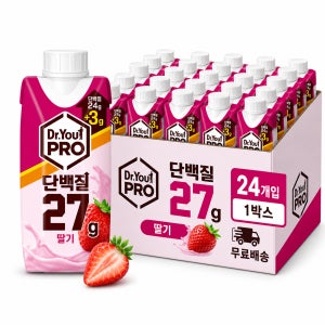 오리온 닥터유프로 단백질드링크 딸기 250ml X 24ea 헬스 음료 단백질 보충제