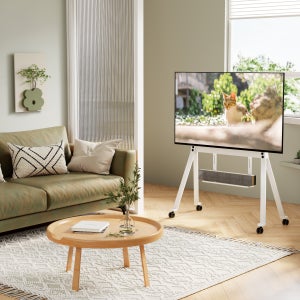 큐빅스 이젤형 심플 화이트 대형 TV 티비 거치대 이동식 이젤 스탠드