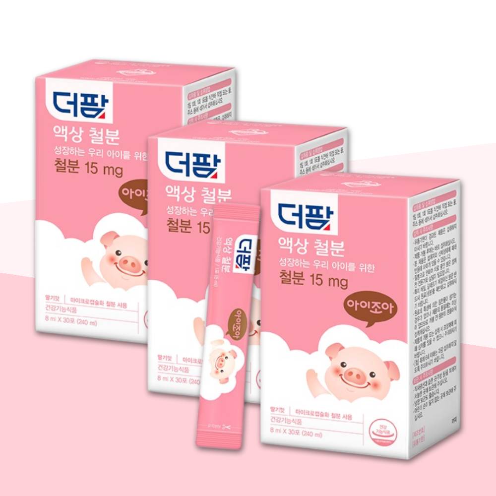 더팜 액상 철분 아기 유아 어린이 철분제 30포 3박스 딸기맛