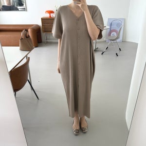 두겹 하이퀄리티 플리츠 얇은주름 브이 로브 원피스 7color