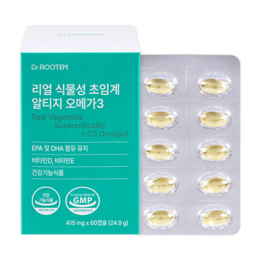닥터루템 초임계 식물성 오메가3 60캡슐 1개월분 RTG 알티지 비타민D E <b>혈행개선</b>