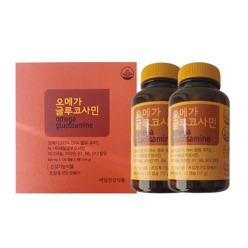 알로에<b>마임</b>건강<b>식품</b> 오메가글루코사민 120캡슐2병