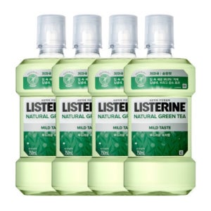 리스테린 내추럴 그린티 구강세정제 구강건강 750ml 4개