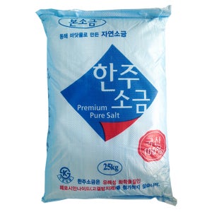 한주소금 25kg x 40포 1000kg 본소금 업소용 정제소금 정제염 도매