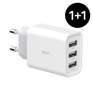 1+1 스카이 필 C3 18W 3포트 USB 멀티 일반저속 충전기 어댑터 5V