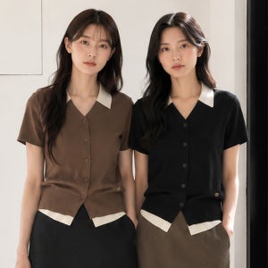 [제너럴아이디어 WOMAN] 레이어드 에센셜 하프 가디건 [3COL] / WBE2L04534