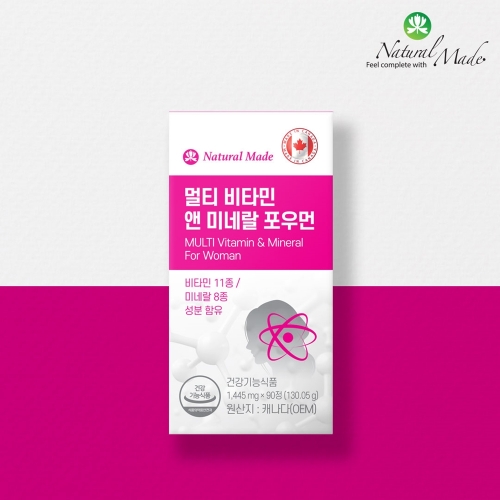 <b>네츄럴메이드</b> 멀티 비타민 앤 미네랄 포우맨 1445mg 90정, 1개