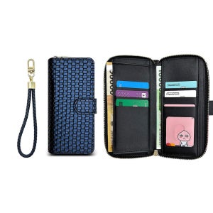 누니가 지퍼 월렛 지갑 스트랩 다이어리 케이스 블루, 갤럭시 A31 A315