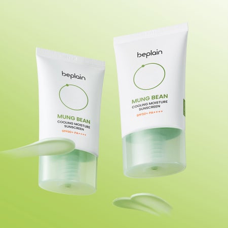 [혜리 선크림/1+1] 비플레인 녹두 쿨링 수분 선크림 (SPF50+/PA++++)