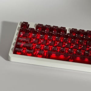 클리어 레드 투명 기계식 키보드 키캡 정각 PC 체리 125키 투과 독거미 언더스코어랩스