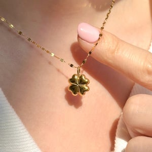 24k 순금 행운 클로버 목걸이 팬던트 여자 데일리 선물