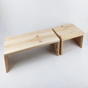 원목 2단 높이 조절 가능 컴퓨터 모니터 받침대 - 인체공학적 시야 확보