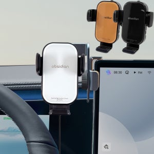 옵시디언 차량용 디스플레이 핸드폰 고속 무선충전 거치대 듀얼코일 Z플립 휴대폰 CT-W16+CT-H65D 폴스타4 모델Y 모델3 씨라이언7